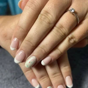 Hands crossing over eachother displaying finished nail session