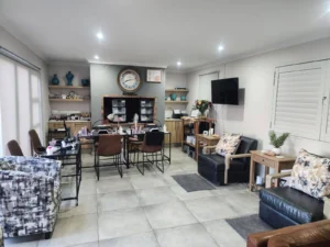 Waiting area by nail desks
